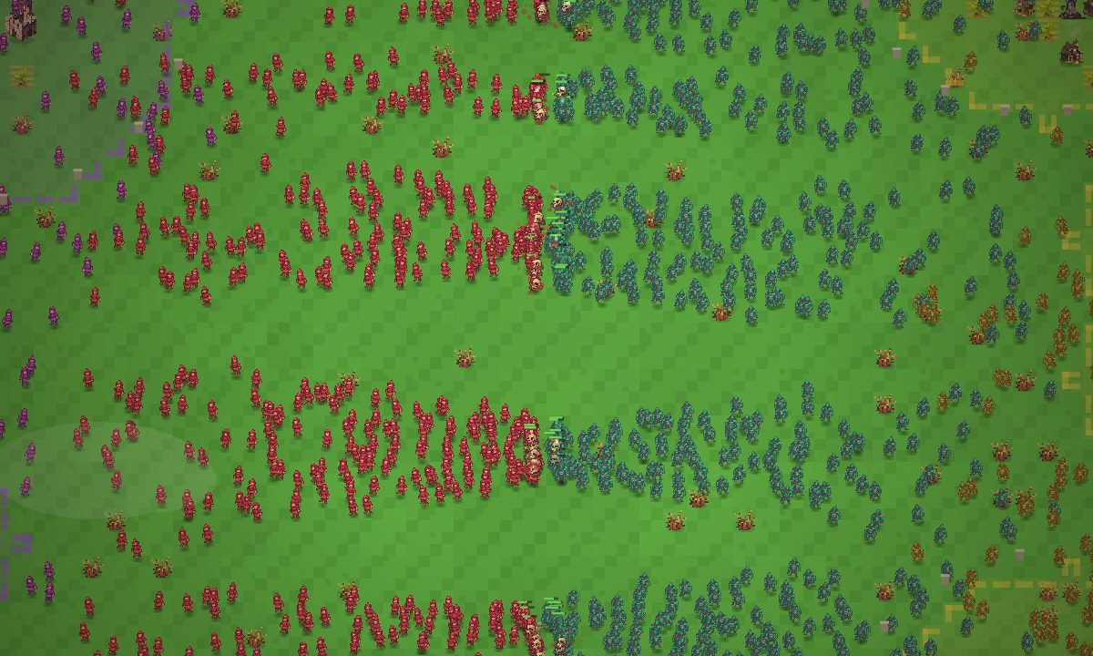 A vast battle line of two armies clashing